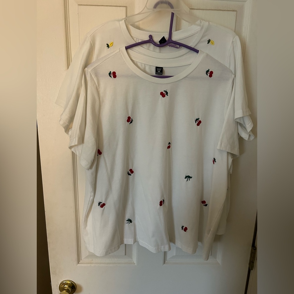 SHEIN 2 for 1 deal cherry & lemon tops